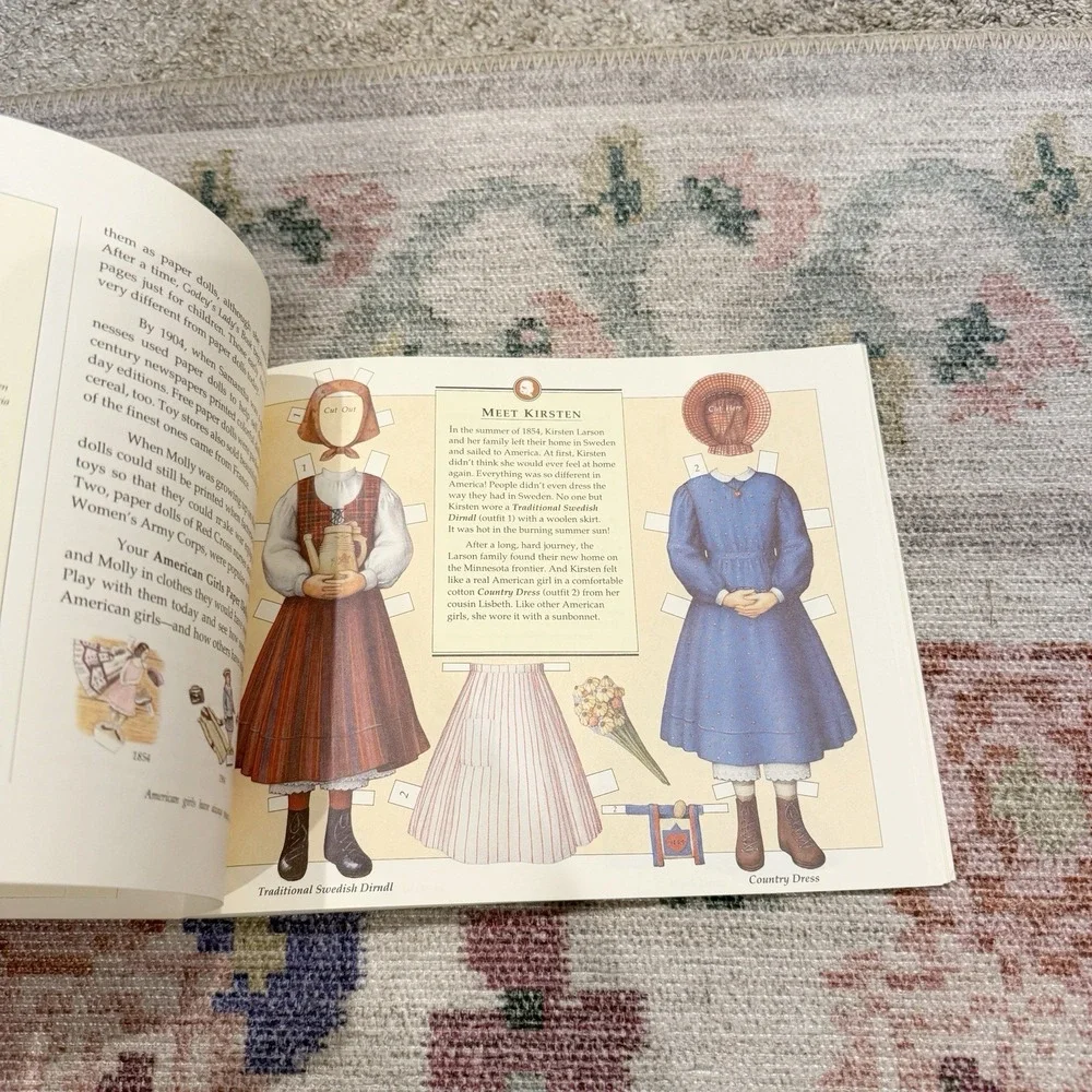 VTG American Girl Paper Dolls Book Pleasant Company Kirsten Samantha Molly
